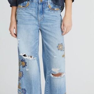 Marlena Copper Magnolia Wide Leg Jeans